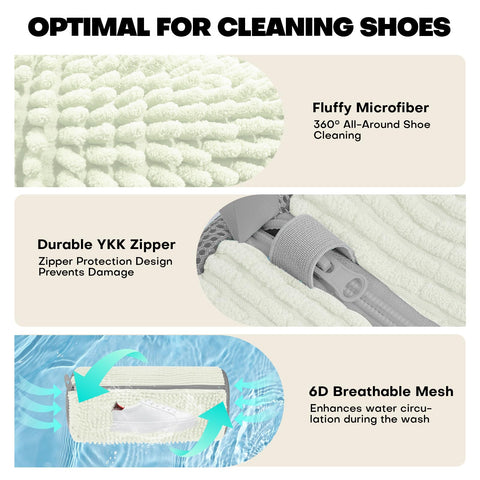 NMQHPA shoe washing bag features invisible zipper for safe washing.