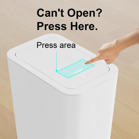 N. NETDOT trash can on office desk, compact and tidy.