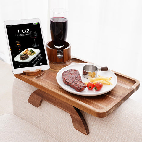 Nnewvante clip-on tray armrest with cup holder and device stand
