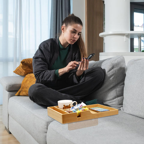 Nnewvante couch tray ideal for casual snacking or coffee in living spaces.
