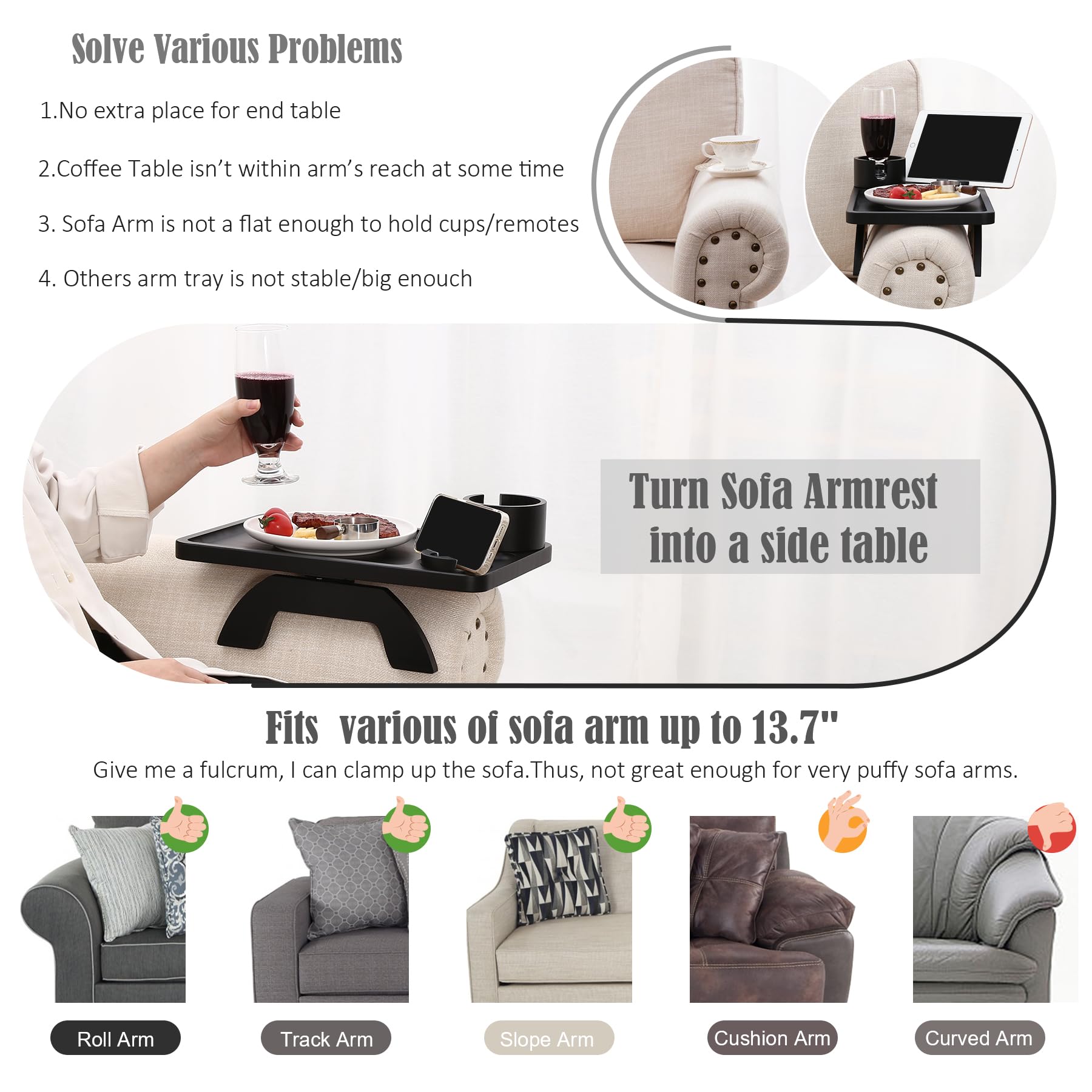 Nnewvante cup holder clipped to sofa arm with stable access.