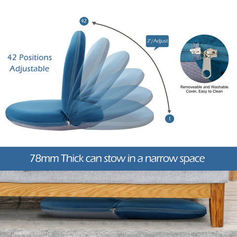 Nnewvante navy chair displaying adjustable angles for personalized comfort