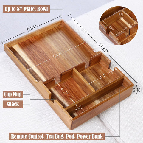 Nnewvante couch tray fits middle couches or ottomans for easy access.