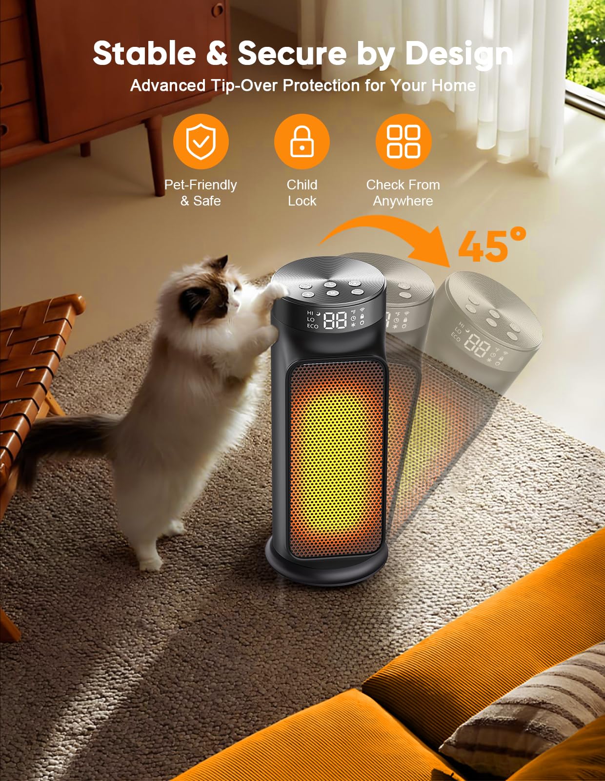 N NUTROMO heat under desk image demonstrates targeted warmth at feet