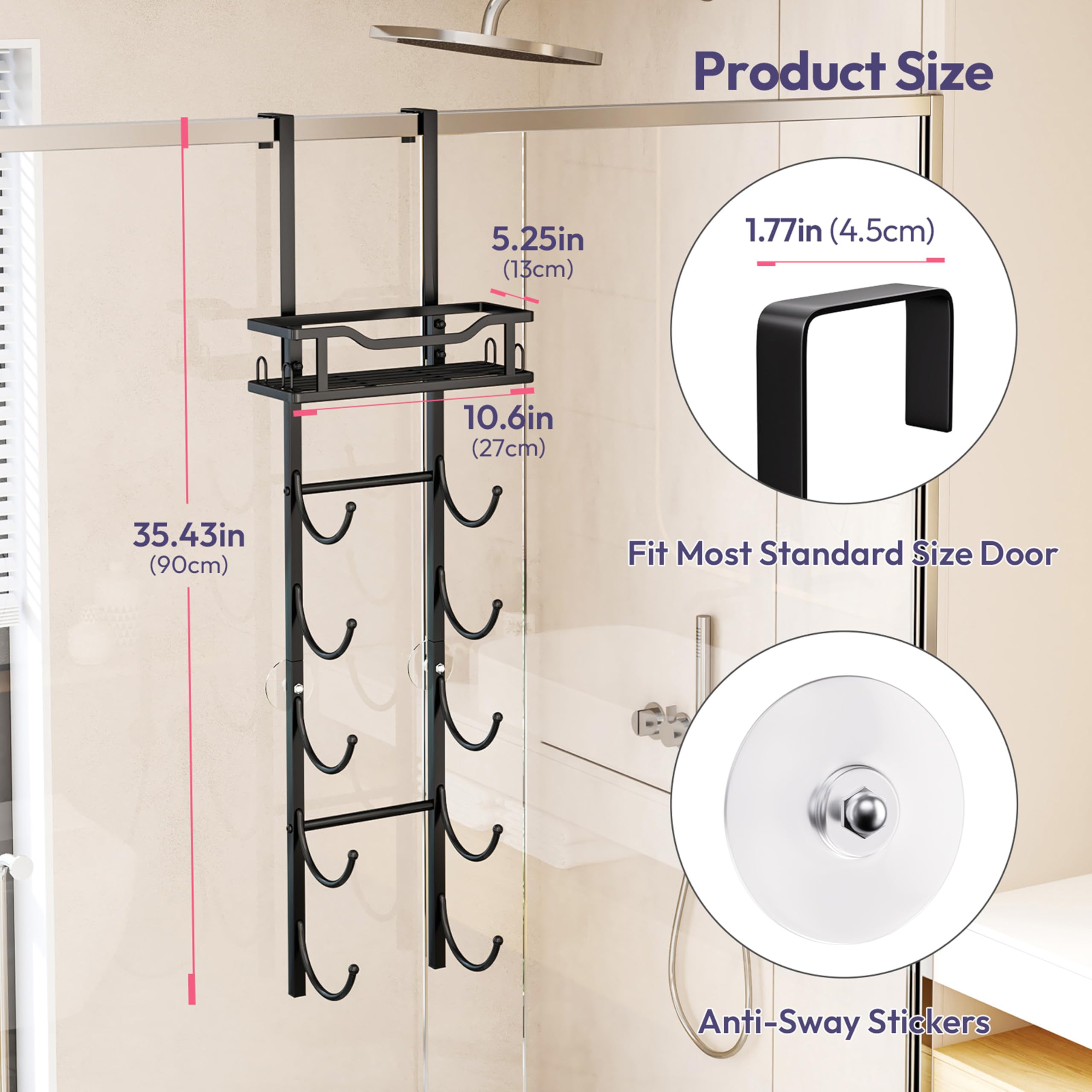 SWTYMIKI no-drill installation is renter-friendly over standard doors