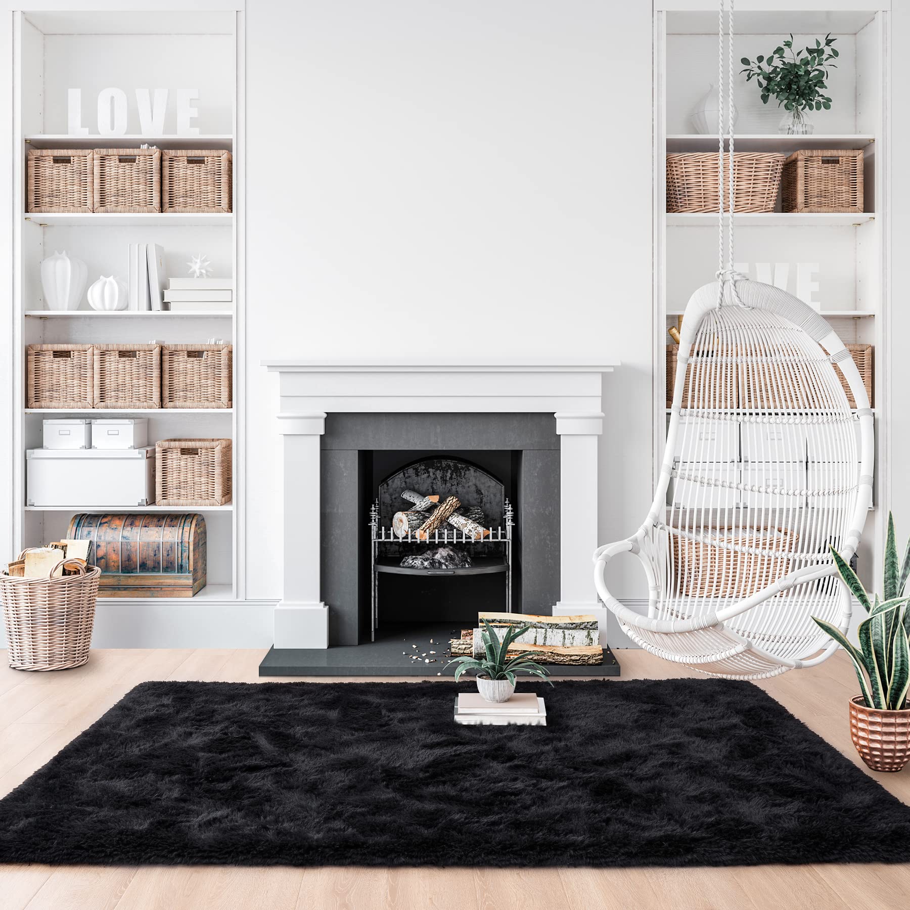 Noahas rug with non-slip backing stays securely in busy areas