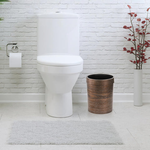 Noamus wood grain trash bin open top for easy disposal.