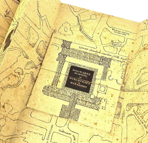 The Noble Collection Marauder's Map open size 15.5 x 72 inches.
