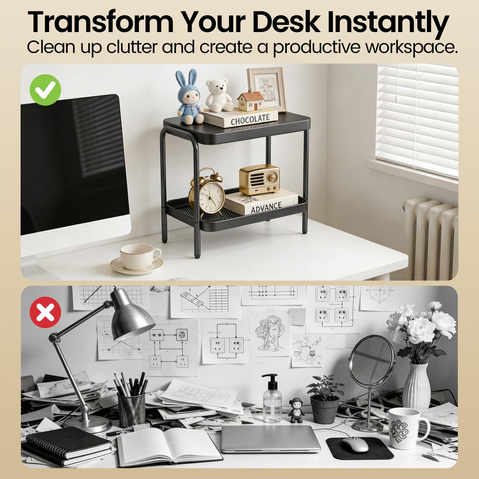 NobleForm 2-in-1 end table doubles as desk organizer beside a sofa