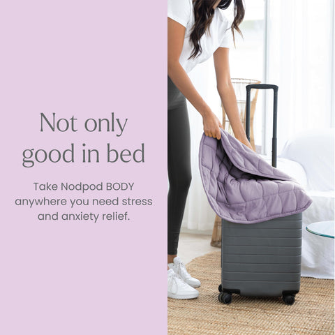 nodpod Body on bed conveys sleep improvement potential through grounding pressure