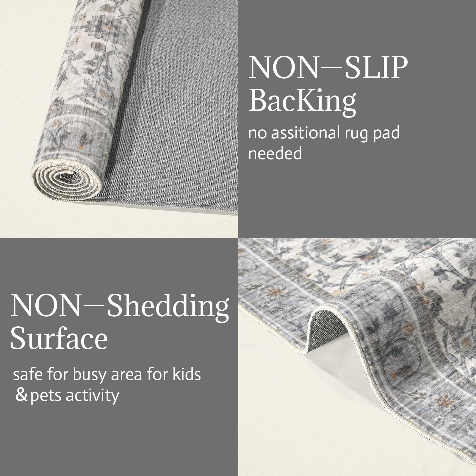 NoiFamo kids and pets friendly rug supports busy households.