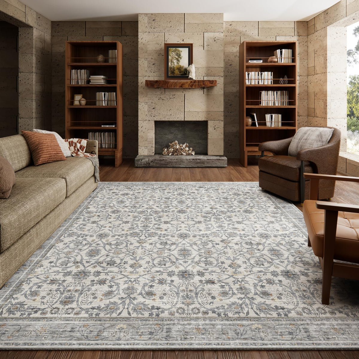 NoiFamo washable rug living room 8x10 ultra-soft texture for plush warmth.