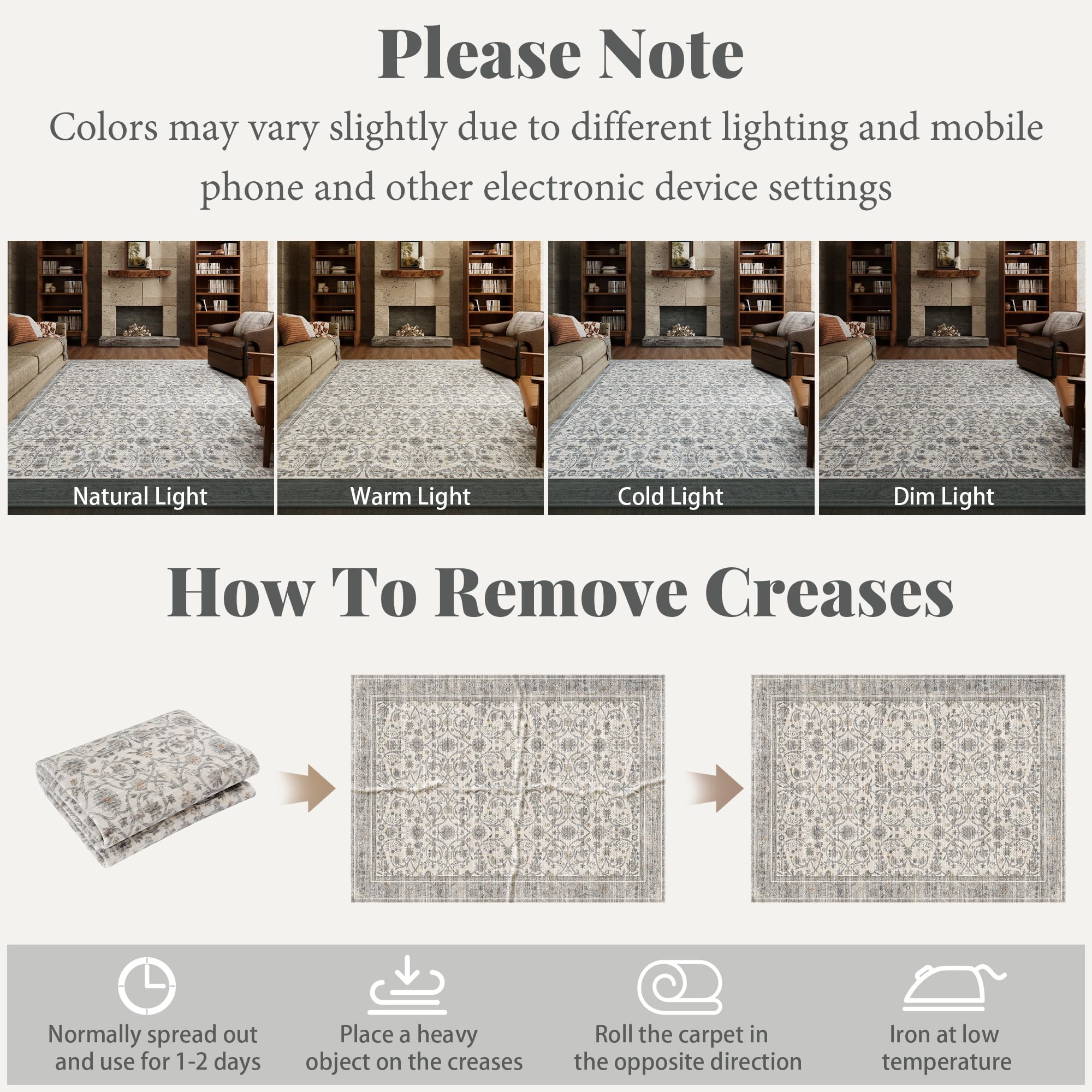 NoiFamo washable rug stain-resistant fabric simplifies spills and cleanup.
