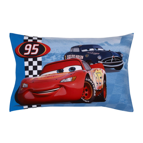 NoJo Disney Cars blue-red-white colorway brightens any toddler room.