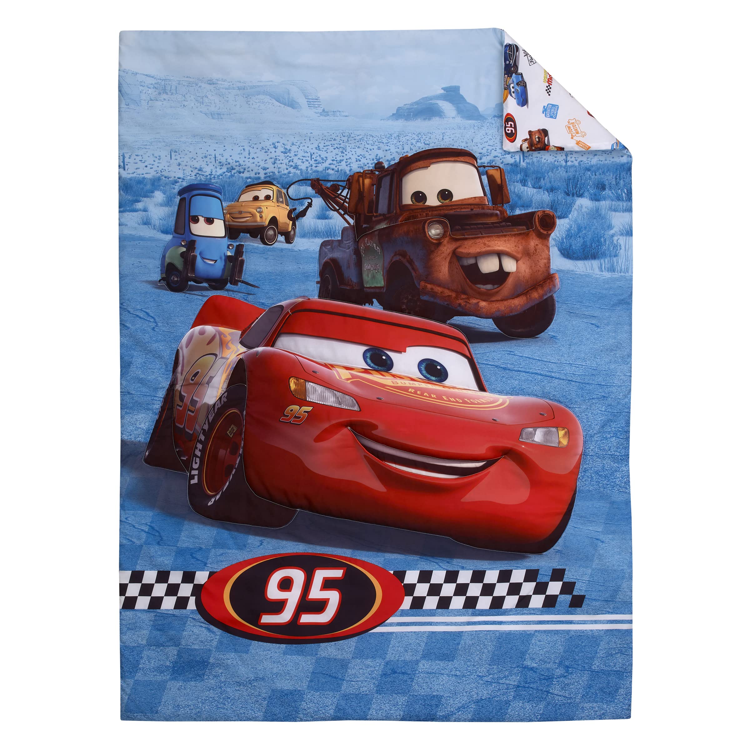 NoJo Disney Cars fitted bottom sheet fits snugly on standard toddler mattresses.