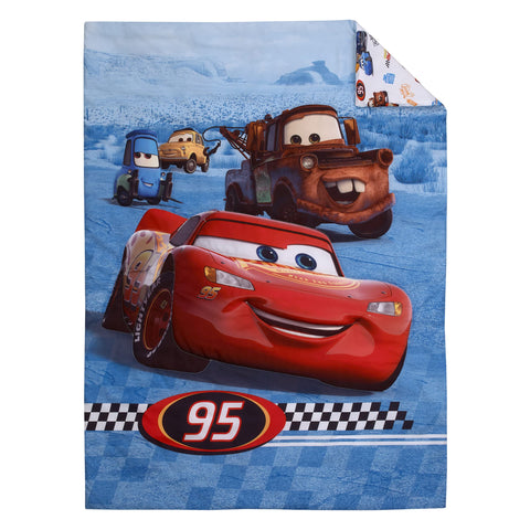NoJo Disney Cars fitted bottom sheet fits snugly on standard toddler mattresses.