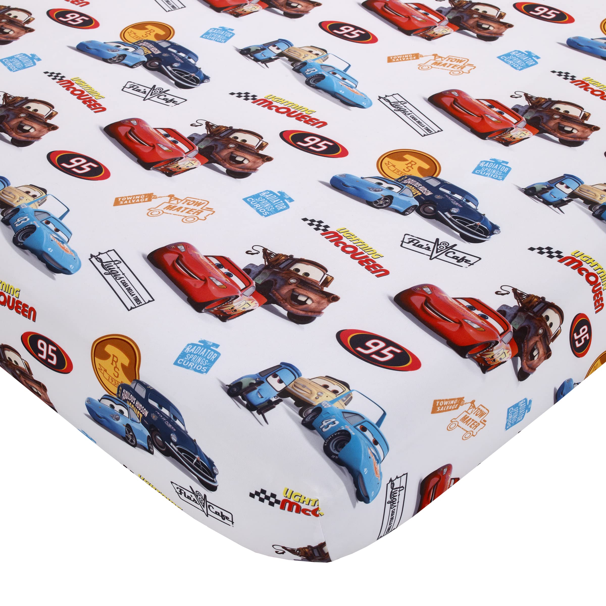 NoJo Disney Cars flat top sheet provides soft, easy-care comfort for bedtime routines.