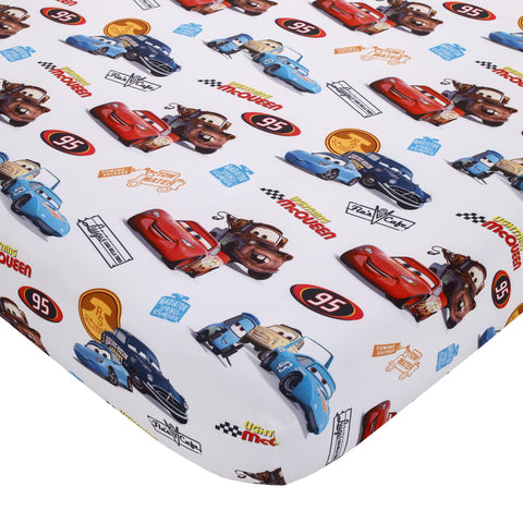 NoJo Disney Cars flat top sheet provides soft, easy-care comfort for bedtime routines.
