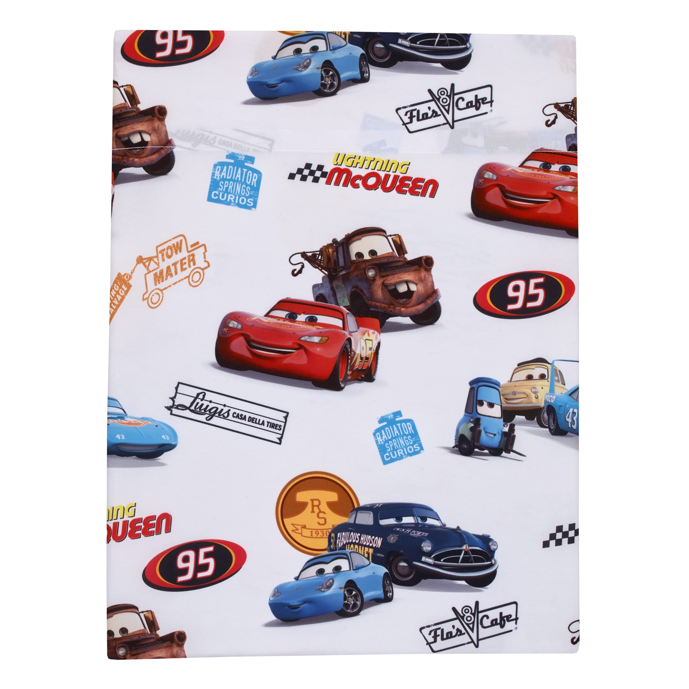 NoJo Disney Cars reversible pillowcase offers two designs for playful sleep surprises.