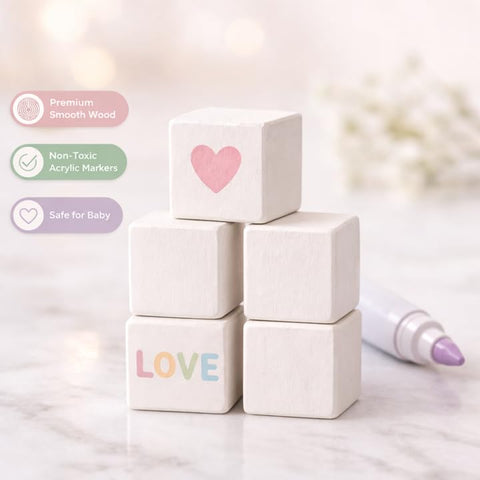 Nolia storage box keepsake holding all decorated blocks after the shower.