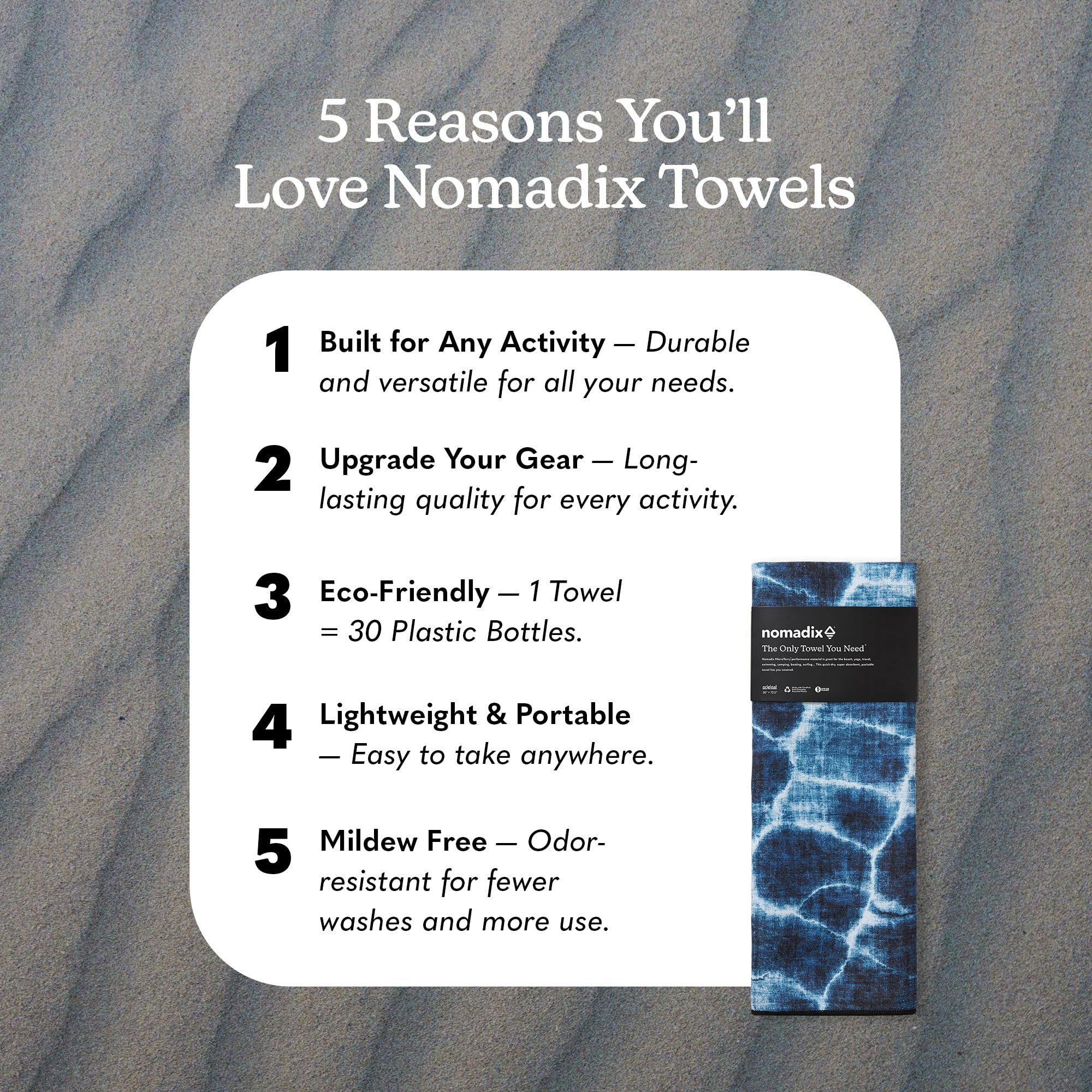Nomadix Original Towel close-up of MicroTerry loops for fast absorption.