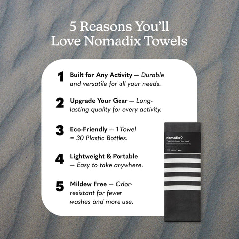 Nomadix Original Towel poolside dry image highlights sand resistance