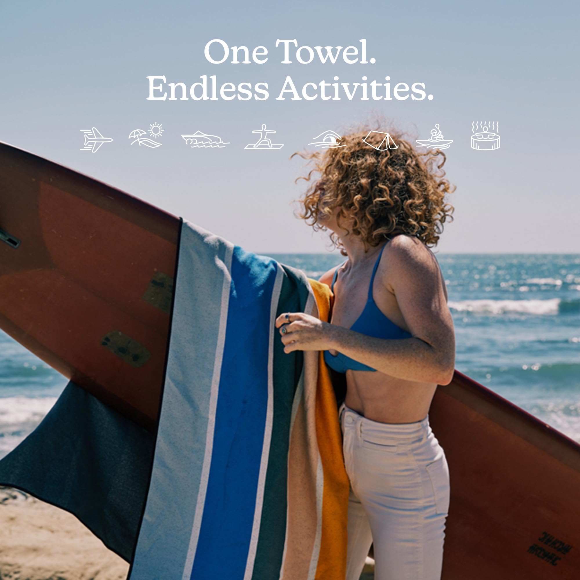 Nomadix Original Towel folded in a suitcase, travel-friendly compact size.