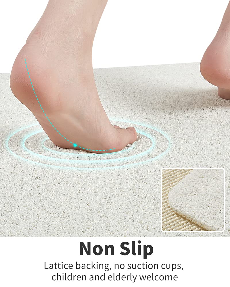 Non Slip Shower Mat no suction cups suited for textured floors and surface safety