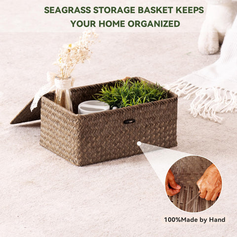 Nonam Seagrass Storage Basket S compact shelf organizer.