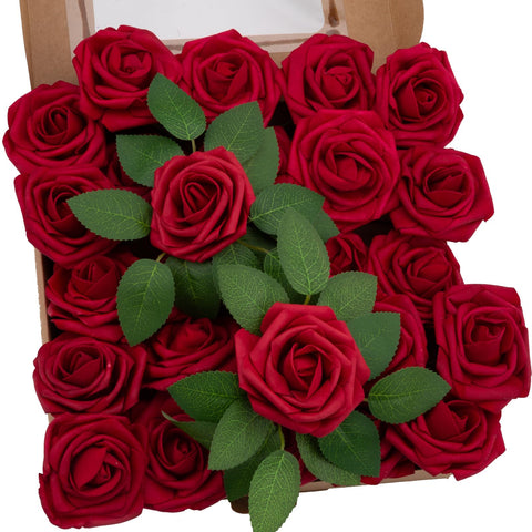 NONMON dark red foam rose bouquet for lifelike centerpieces