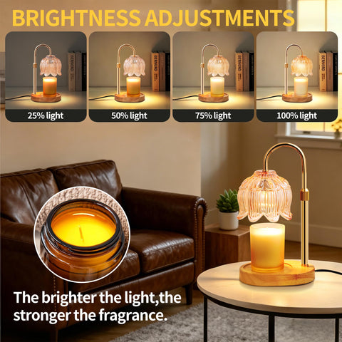 NONVJJ Adjustable Height Warmer fits large jars for versatile candle warming.