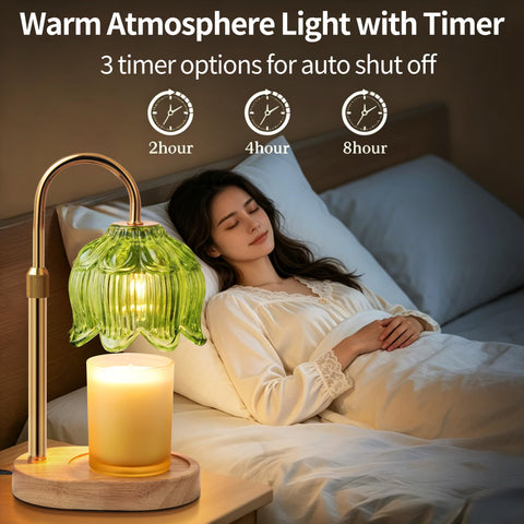 NONVJJ Flower Candle Warmer Lamp adjustable height fits larger jars.