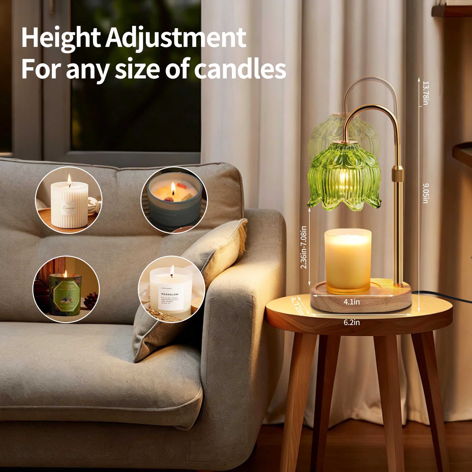 NONVJJ Flower Candle Warmer Lamp jar compatibility supports candles and wax melts.