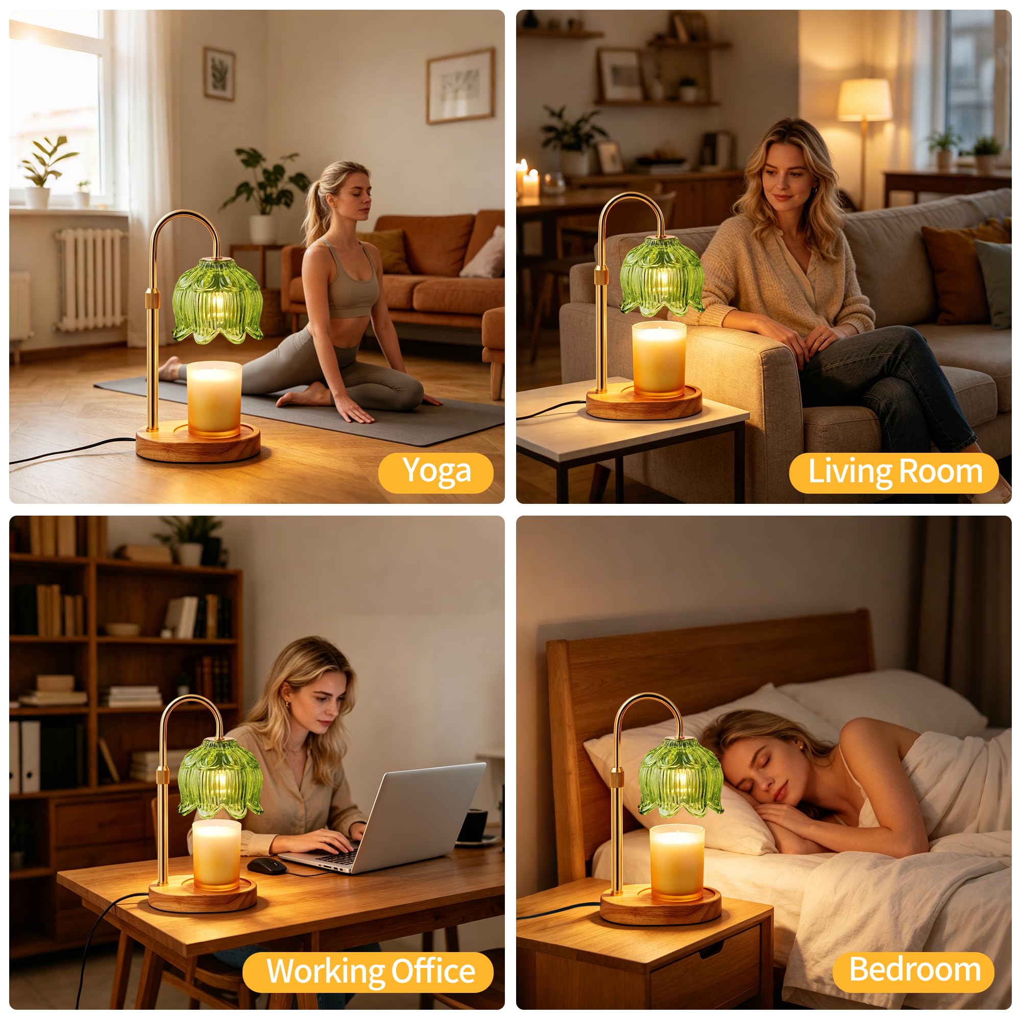 NONVJJ Flower Candle Warmer Lamp retro-style design adds charm.