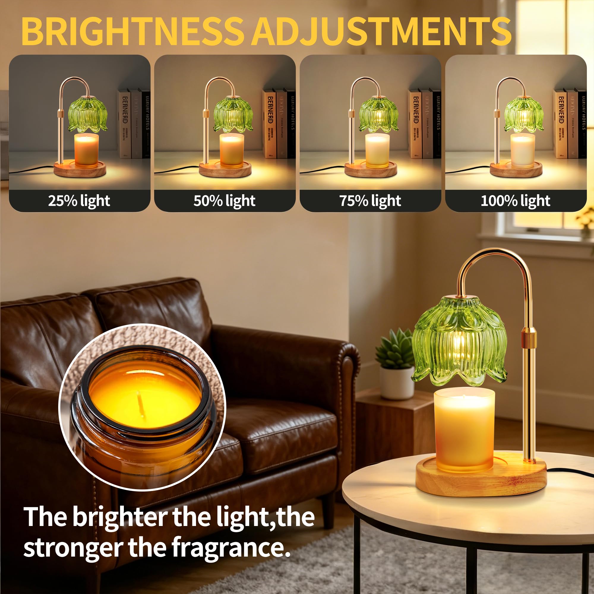 NONVJJ Flower Candle Warmer Lamp timer settings help conserve energy and scents.