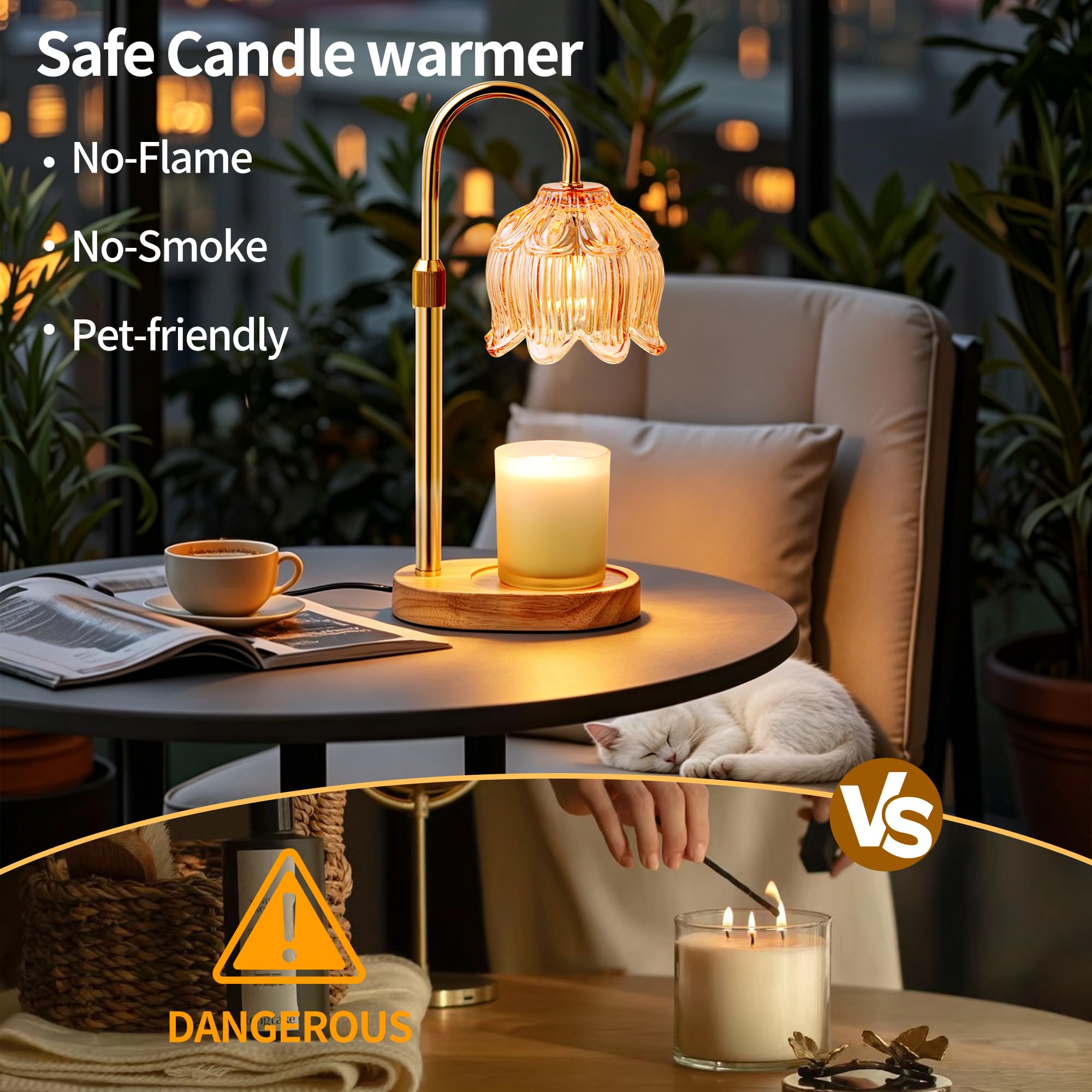 NONVJJ Timer Dimmer Feature lets you adjust brightness and set auto shut-off.