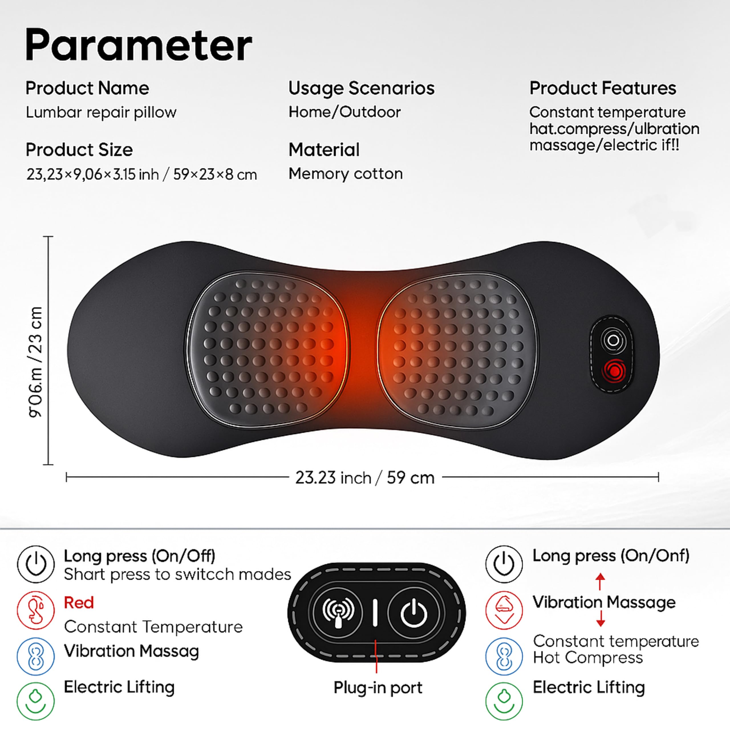 Nopuee back comfort pillow for versatile home and travel use