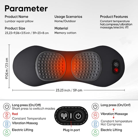 Nopuee back comfort pillow for versatile home and travel use