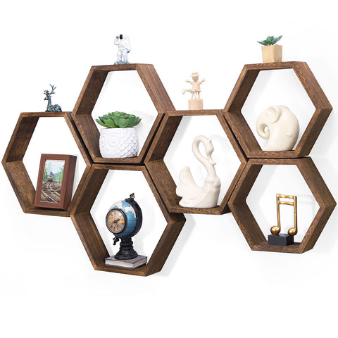 NORCEESAN NOVIMANGO hexagon shelves wall mounted for organized living room display