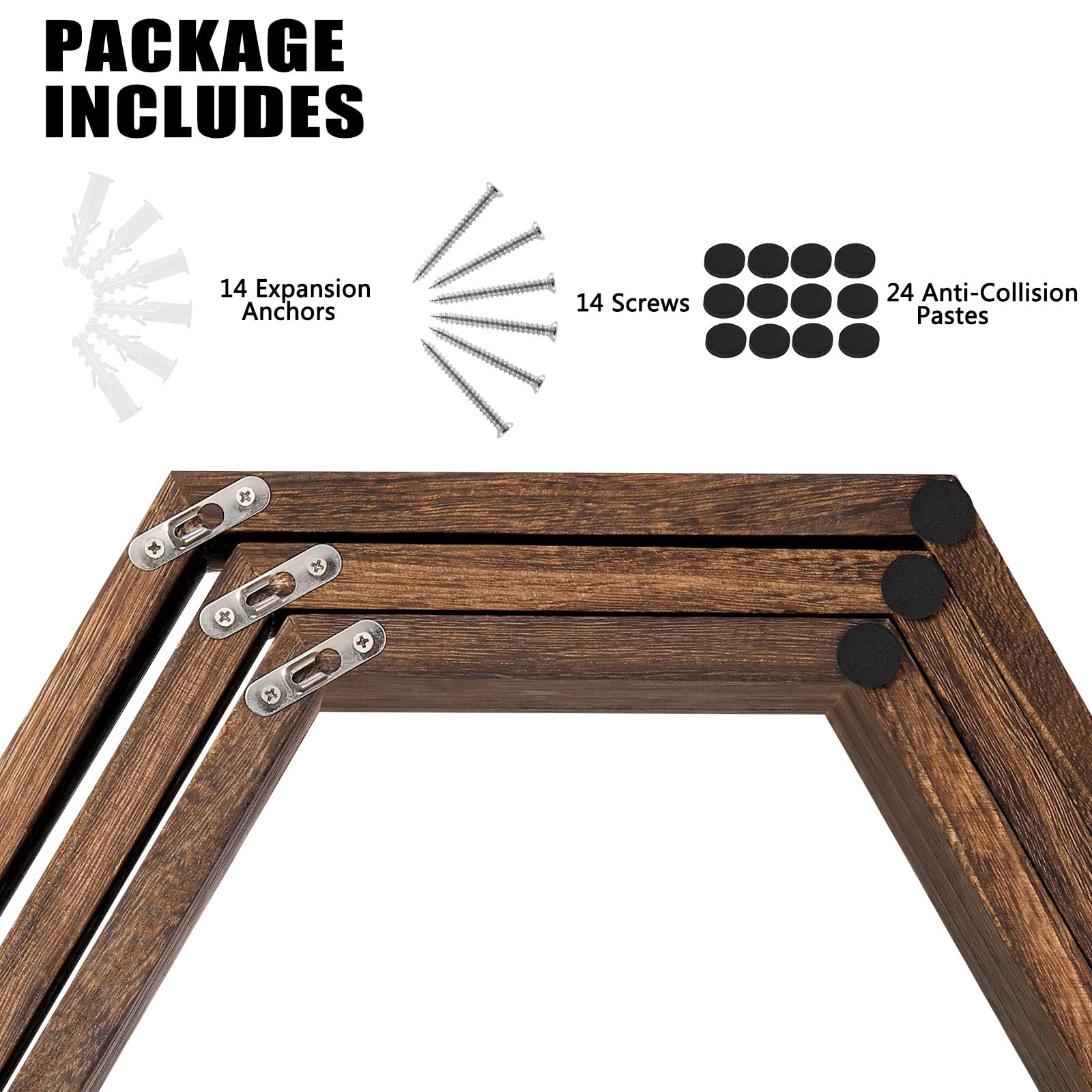 NORCEESAN NOVIMANGO pre assembled hexagon shelves simplify quick installation