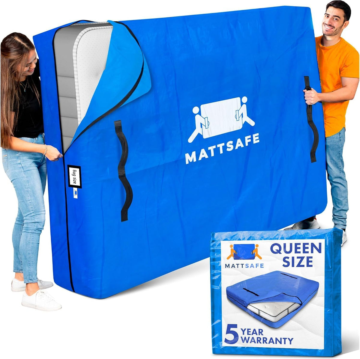 Nordic Elk queen mattress bag laid flat showing full coverage and durable material for moving