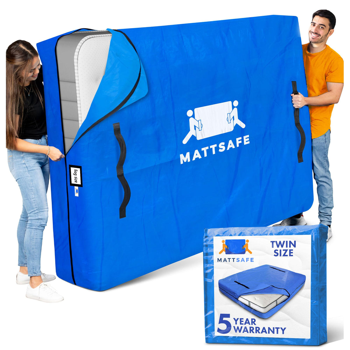Nordic Elk twin mattress bag with a strong zipper for secure protection during moves.