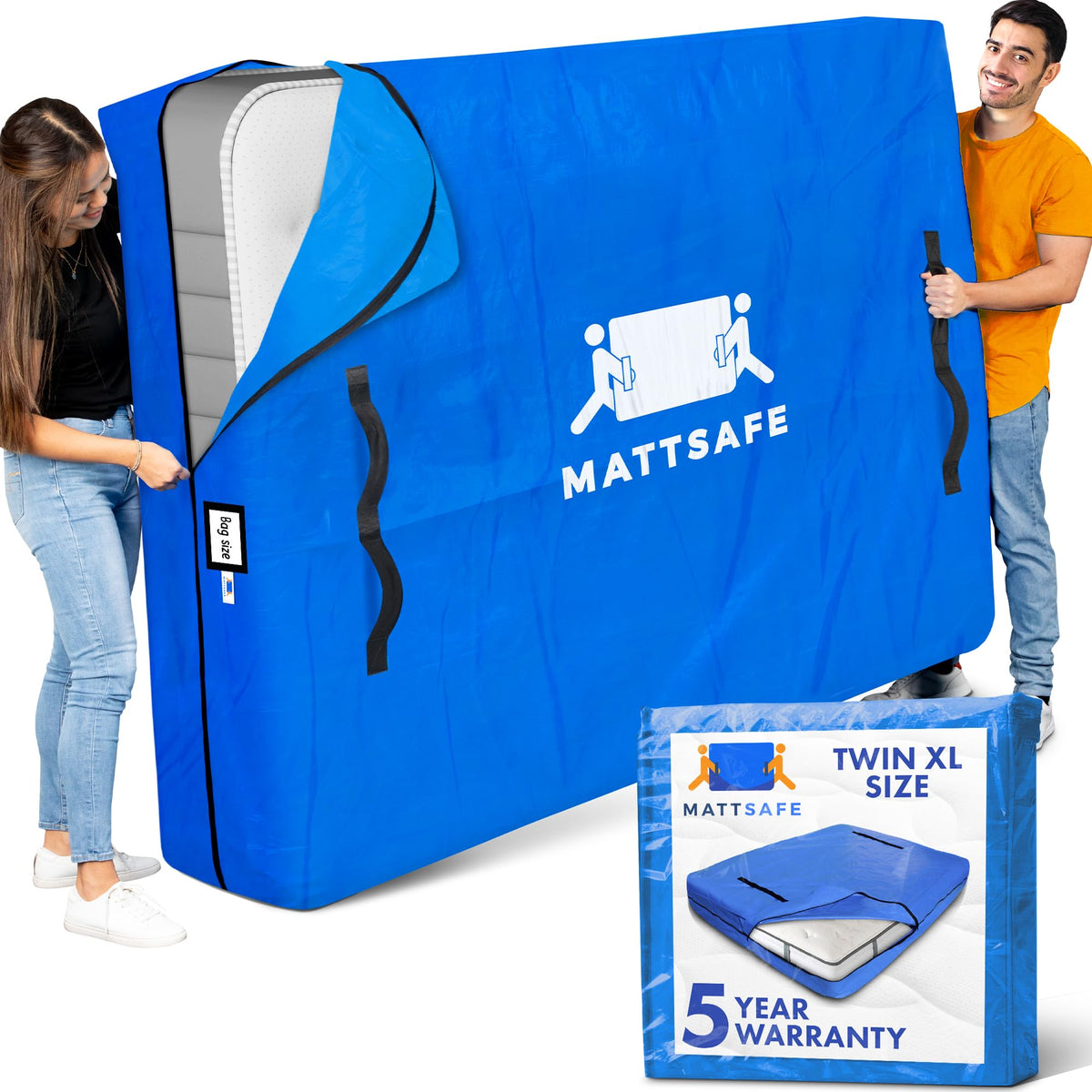 Nordic Elk Twin XL mattress bag top view protects against dust and moisture during moving.