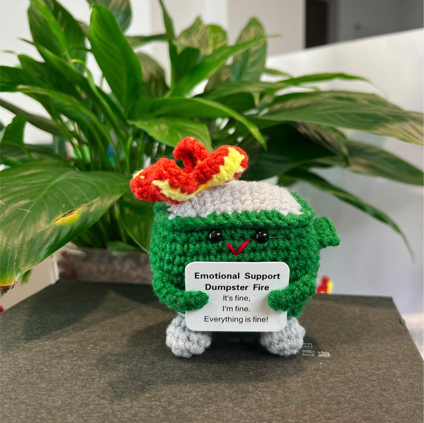 Nordkawa crochet toy brightens workspace decor with cheerful, uplifting vibes.