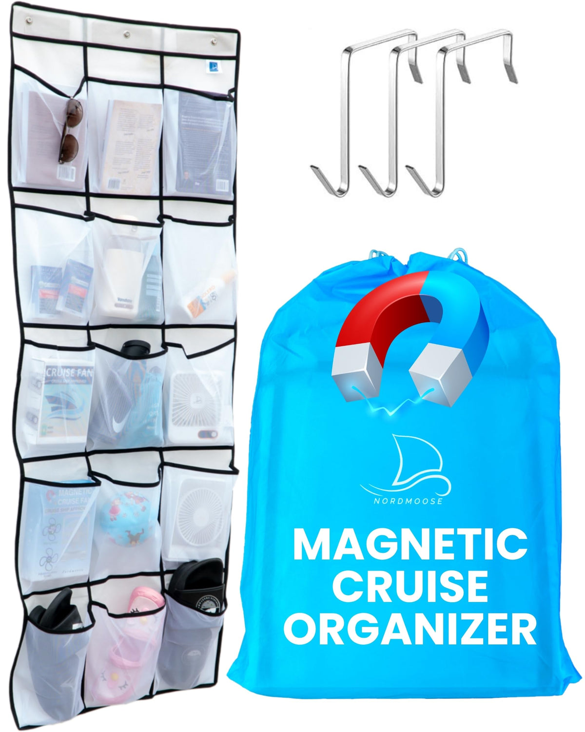Nordmoose cruise door organizer magnets securely attach to metal walls for clutter-free cabins.
