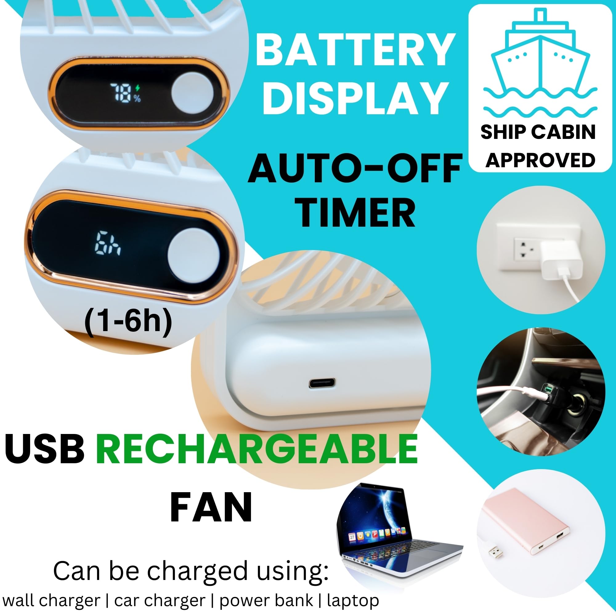 Nordmoose Cruise Fan foldable design for easy packing and travel.
