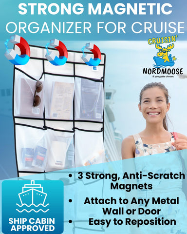 Nordmoose cruise ship pockets with 15 roomy mesh compartments for toiletries and shoes.