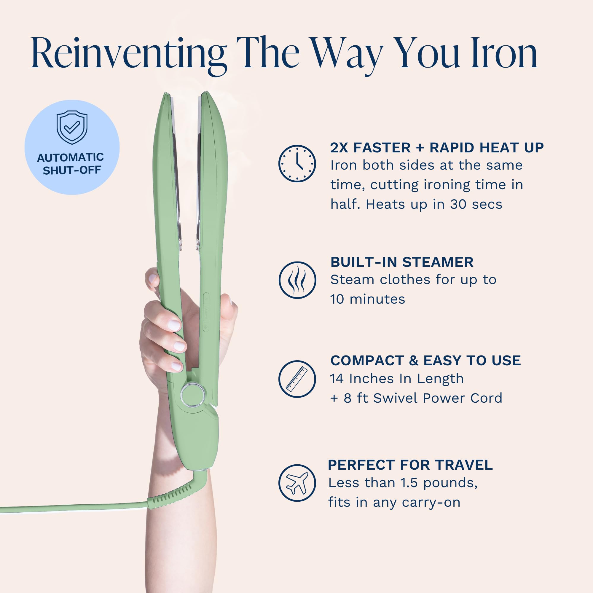 Nori Press with an 8-foot cord for extended reach during use.