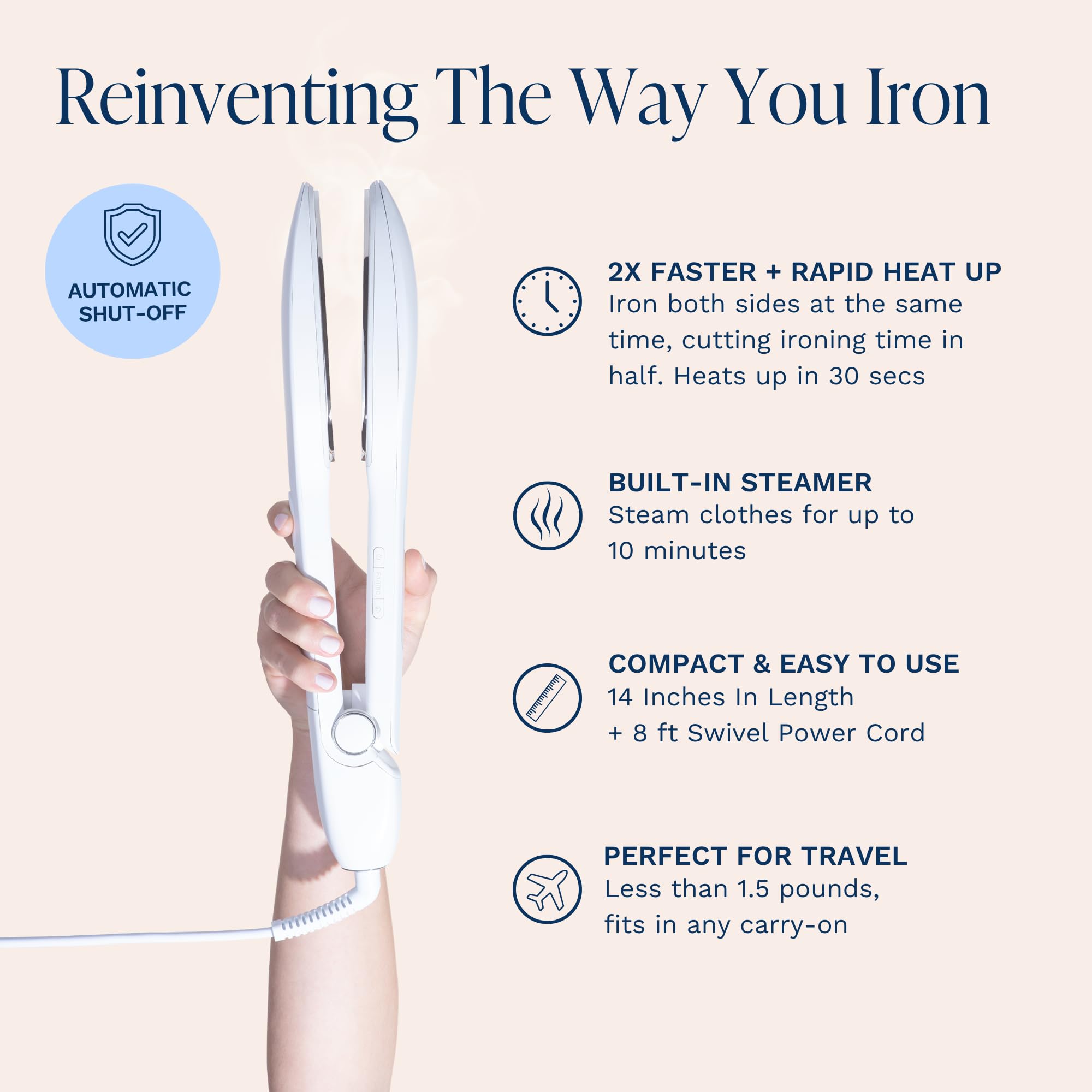 Nori Press precision tip reaches seams and collars easily.