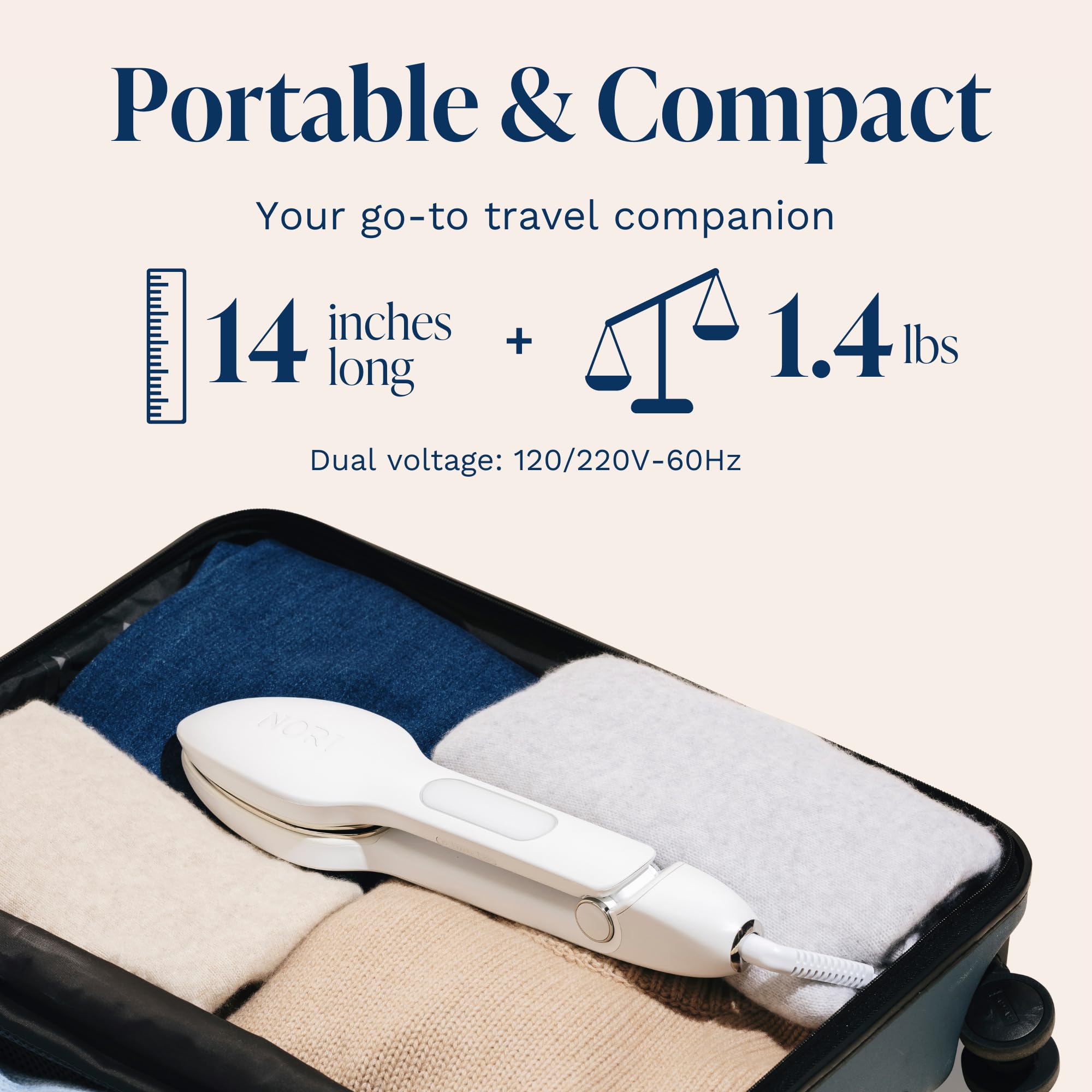 Nori Press sized for travel fits in bags and luggage.
